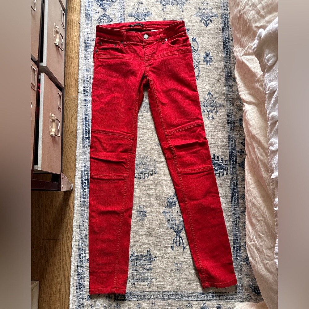 Maje red jeans. Size 36 (French sizing really a size 2)